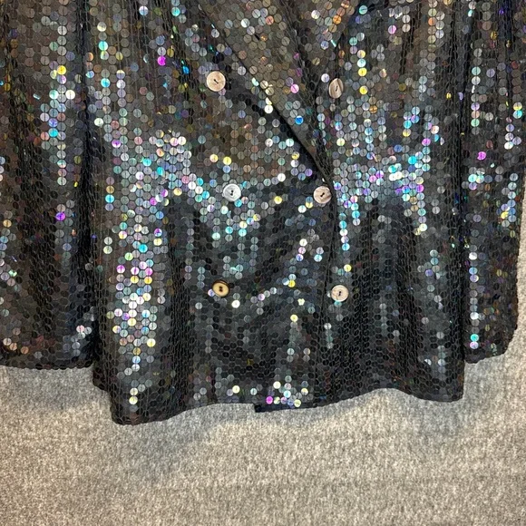 Diane Gilman 100%‎ silk sequins jacket L NWT - Picture 4 of 16
